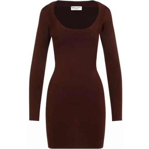 Chocolat Viscose Mini Dress - Größe M - Saint Laurent - Modalova