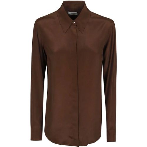 Silk Blend Shirt With Classic Collar And Hidden Bu - Größe 36 - Dries Van Noten - Modalova