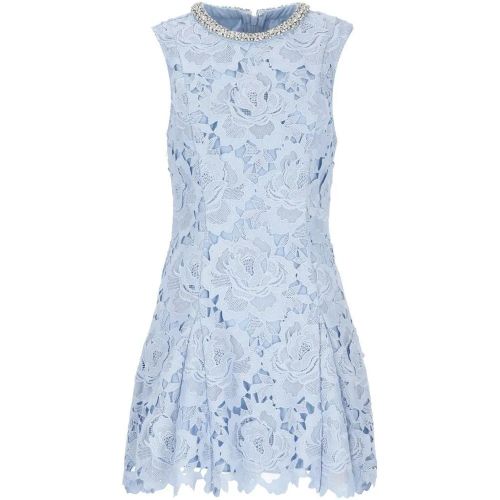 Light Blue Floral Lace Mini Dress - Größe 38 - self-portrait - Modalova