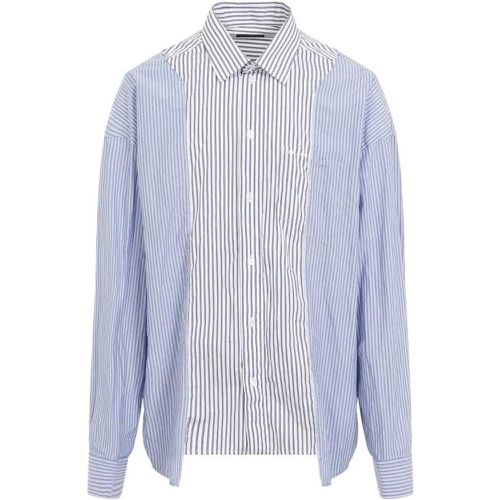 Patched White And Navy Blue Cotton Shirt - Größe M - Balenciaga - Modalova