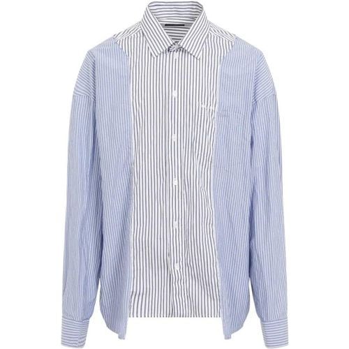 Patched White And Navy Blue Cotton Shirt - Größe S - Balenciaga - Modalova