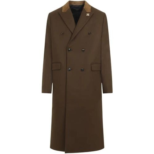 Dark Brown Wool Db Overcoat - Größe 48 - Amiri - Modalova