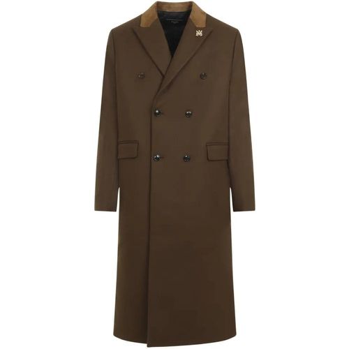 Dark Brown Wool Db Overcoat - Größe 48 - braun - Amiri - Modalova