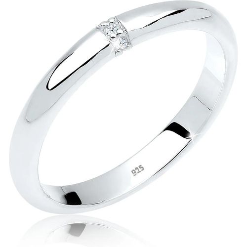 Ringe - Ring Diamant 0.045 ct. Klassik Verlobung 925 Silb - Gr. 58 MM - in Weiß - für Damen - Elli - Modalova