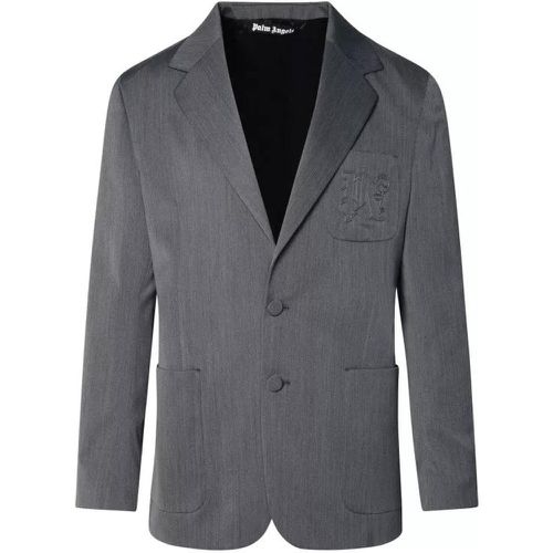 Grey Virgin Wool Blend Blazer - Größe 46 - gray - Palm Angels - Modalova