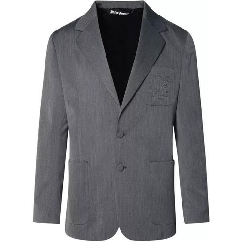 Grey Virgin Wool Blend Blazer - Größe 48 - Palm Angels - Modalova