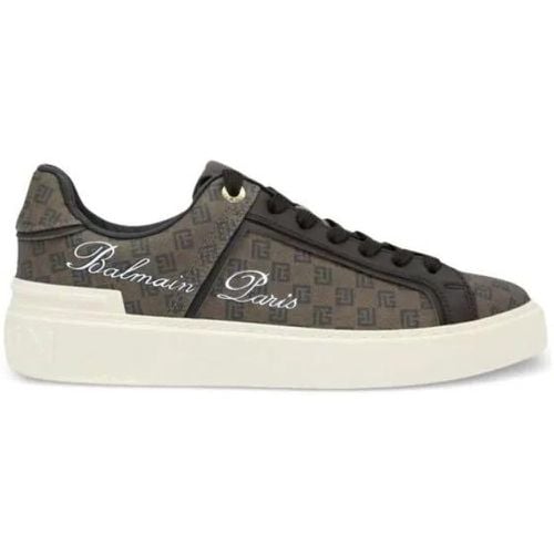 Low-Top Sneaker - B-Court Monogram Leather Sneakers - Gr. 40 (EU) - in - für Damen - Balmain - Modalova