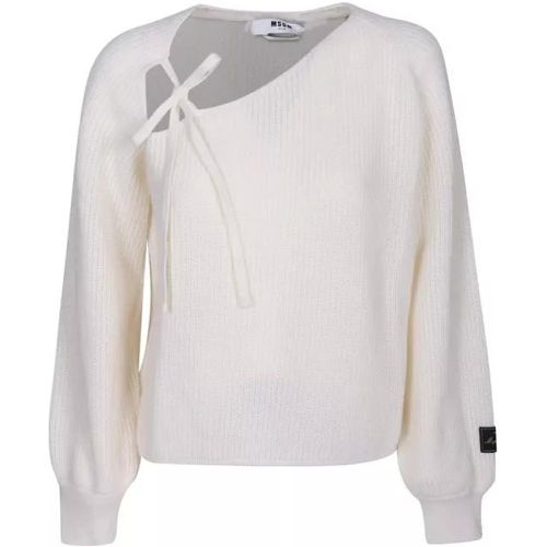 Ribbed Sweater - Größe L - white - MSGM - Modalova