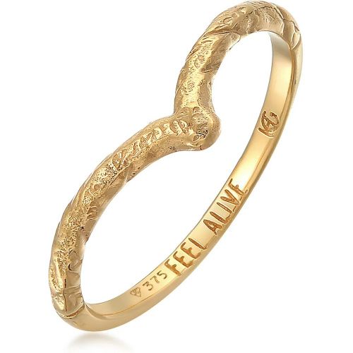 Ring - Ring V-Form Vintage - Feel Alive 375 Gelbgold - Gr. 52 MM - in - für Damen - Haze & Glory - Modalova