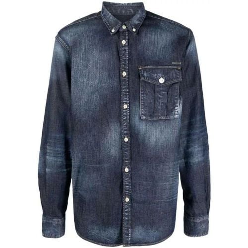 Logo-Plaque Denim Shirt - Größe 52 - Dsquared2 - Modalova