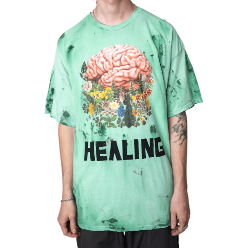 T-Shirt mit "Healing"-Motiv - Größe S - green - Westfall - Modalova