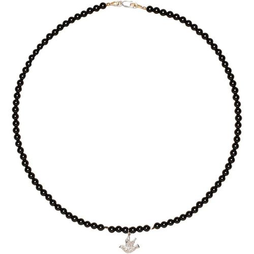 Halskette - Collier colombe Argent Diamants Agate noir FW2305 - Gr. unisize - in Schwarz - für Damen - CATHERINE MICHIELS - Modalova