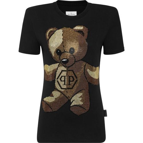 T-Shirt Teddy Mit Schmucksteinen - Größe L - Philipp Plein - Modalova