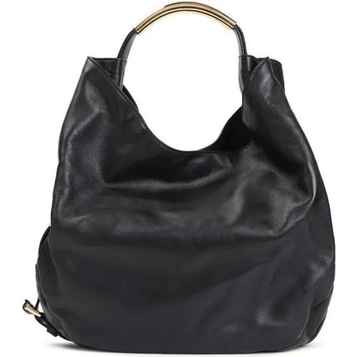 Shopper - Black Leather Shoulder Bag - Gr. unisize - in - für Damen - Moschino - Modalova