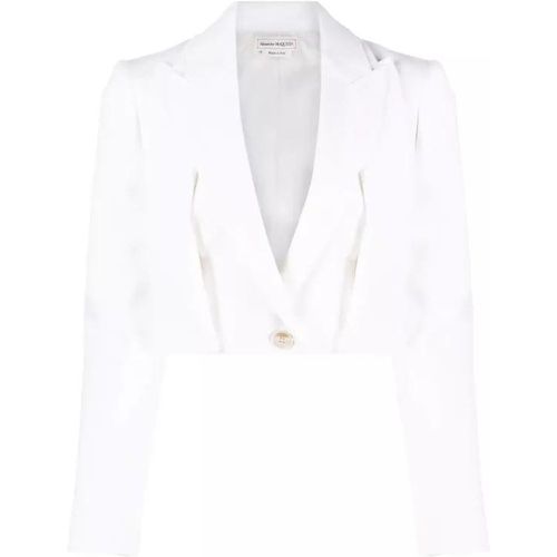 White Cropped Jacket - Größe 42 - white - alexander mcqueen - Modalova