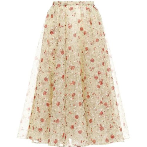 Yellow Skirt With Red Flower Pattern All-Over - Größe 38 - gelb - Prada - Modalova