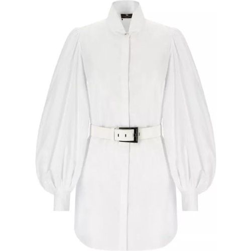 White Shirt Dress With Belt - Größe 40 - white - Elisabetta Franchi - Modalova