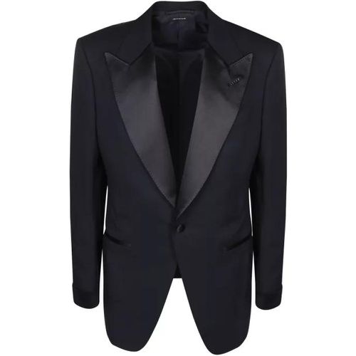 Wool Smoking Single-Breasted Blazer - Größe 48 - black - Tom Ford - Modalova