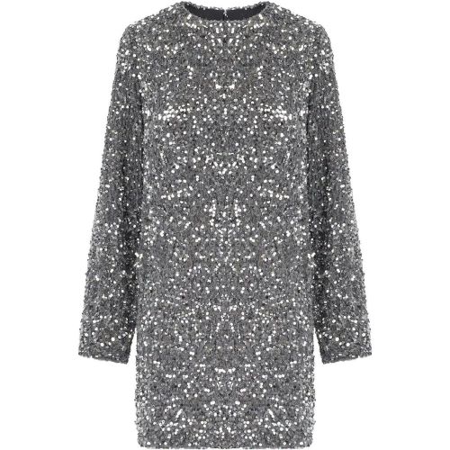 Steel Mini Dress With Sequins - Größe 38 - Elisabetta Franchi - Modalova