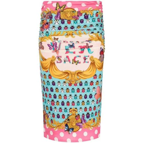 Multicolored Butterflies Midi Skirt - Größe 40 - multi - Versace - Modalova