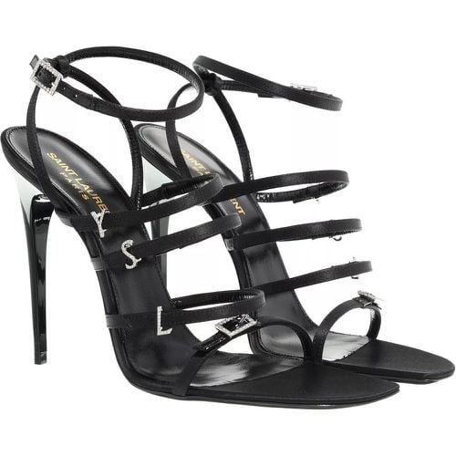 Sandalen - Jerry Sandals In Crepe Satin And Rhinestones - Gr. 39 (EU) - in - für Damen - Saint Laurent - Modalova