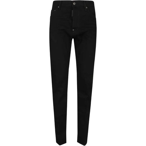 Five Pocket Stretch Denim Trousers With Black Bull - Größe 54 - Dsquared2 - Modalova