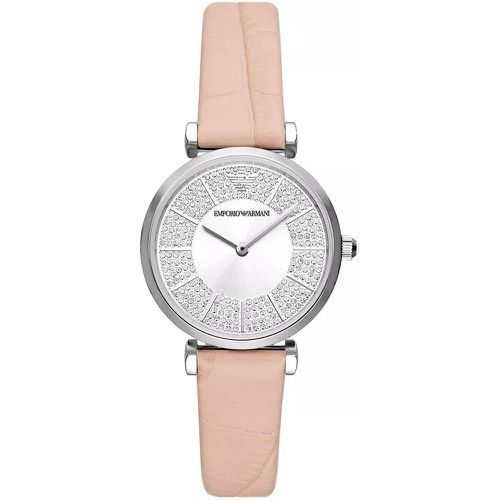 Uhr - Two-Hand Leather Watch - Gr. unisize - in Rosa - für Damen - Emporio Armani - Modalova
