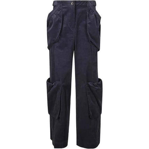 Velvet Trousers With Button Closure - Größe M - Low Classic - Modalova