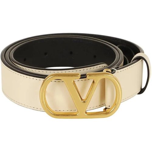 Gürtel - White Calfskin H.30 Vlogo Signature Belt - Gr. 85 - in - für Damen - Valentino Garavani - Modalova