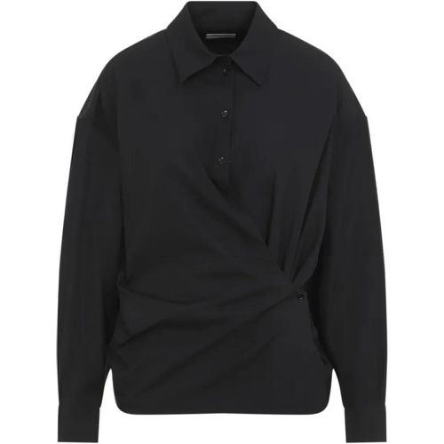 Straight Collar Twisted Shirt - Größe 38 - schwarz - Lemaire - Modalova