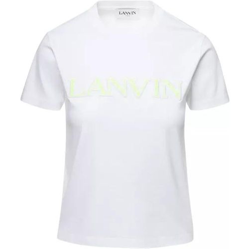 White Classic Fit T-Shirt With Printed Logo In Cot - Größe S - white - Lanvin - Modalova
