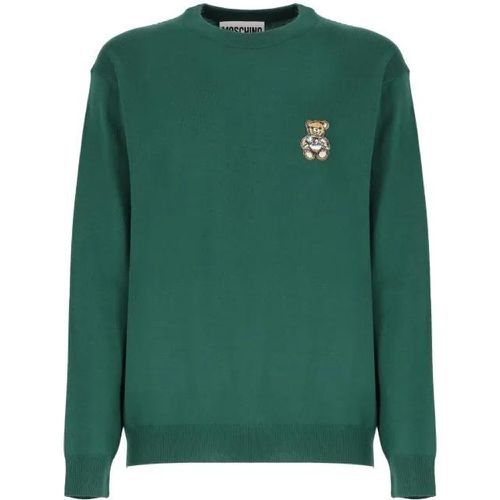 Green Virgin Wool Sweater - Größe 48 - Moschino - Modalova