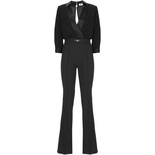 Viscose And Silk Jumpsuit - Größe 42 - schwarz - Elisabetta Franchi - Modalova