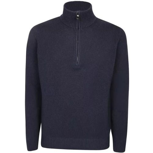Wool-Blend High Neck Pullover - Größe 48 - blue - Dell'oglio - Modalova