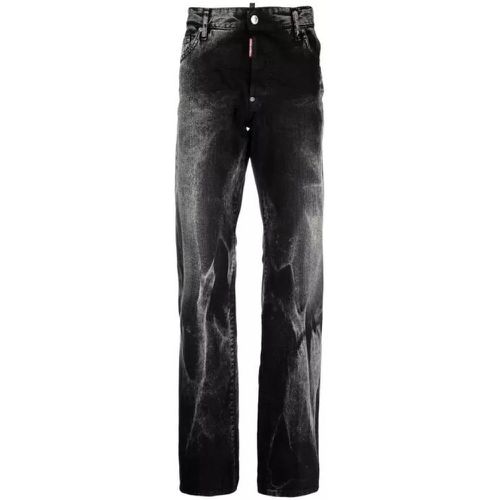 Washed Straight-Leg Denim Jeans - Größe 50 - black - Dsquared2 - Modalova