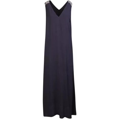 Blue V-Neck Long Dress - Größe 40 - blue - Fabiana Filippi - Modalova