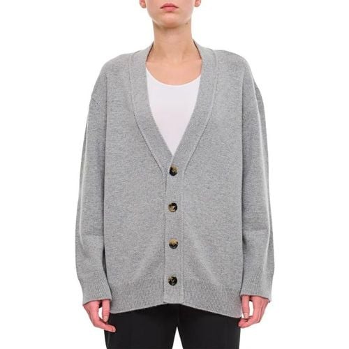 Cashmere Cardigan With Woven Leather Elbow Patch - Größe M - Bottega Veneta - Modalova