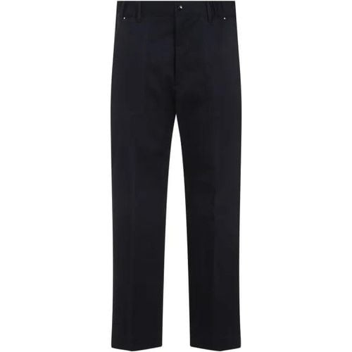 Navy Blue Cotton Pants - Größe 46 - Moncler - Modalova