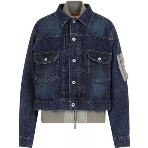 Blue Cotton Denim Blouson - Größe 2 - Sacai - Modalova