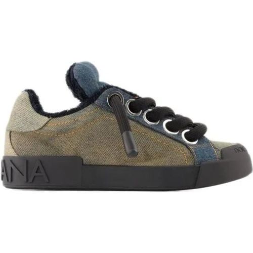 Low-Top Sneaker - Portfofino Denim Patchwork Sneakers - Gr. 42 (EU) - in - für Damen - Dolce&Gabbana - Modalova