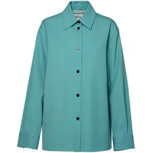 Turquoise Wool Shirt - Größe 36 - Jil Sander - Modalova