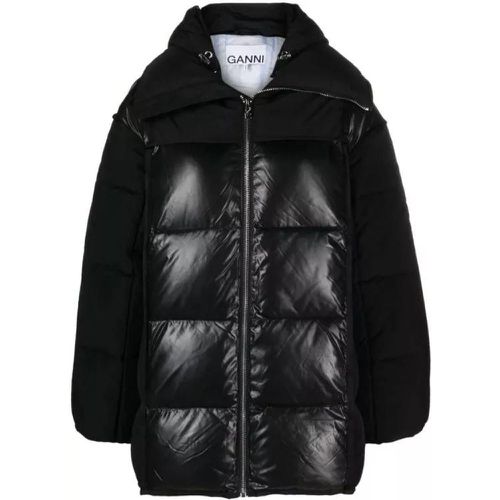 Hooded Padded Jacket - Größe XXS - black - Ganni - Modalova