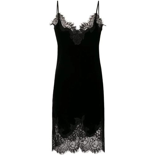 Black Lace Trim Velvet Slip Dress - Größe S - Gold Hawk - Modalova