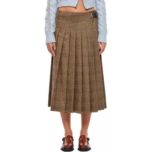 Wool Kilt Midi Skirt - Größe 38 - brown - Quira - Modalova