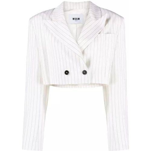 Pinstripe-Pattern Cropped Blazer - Größe 42 - MSGM - Modalova