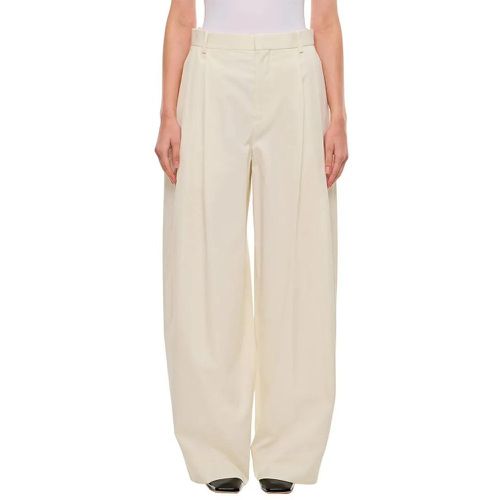 Wide Leg Pleated Cotton Pants - Größe 36 - Bottega Veneta - Modalova