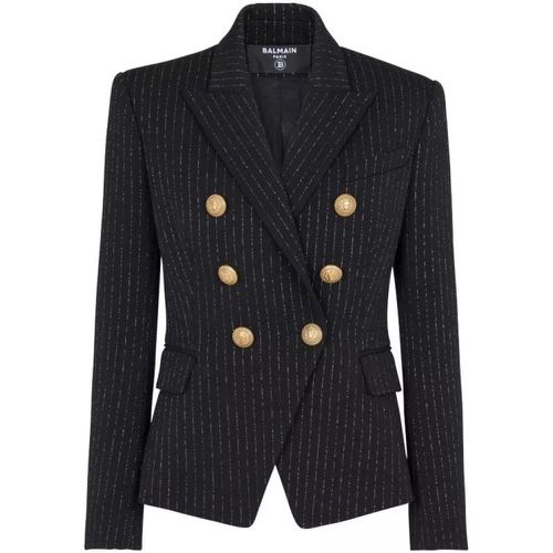 Black Classic 6-Button Jacket - Größe 38 - black - Balmain - Modalova