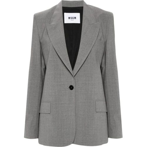 Medium Grey Classic Jacket With Button - Größe 42 - MSGM - Modalova