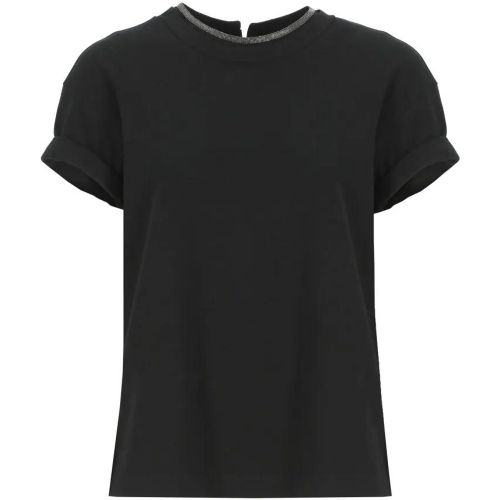 Black Cotton T-Shirt - Größe M - BRUNELLO CUCINELLI - Modalova