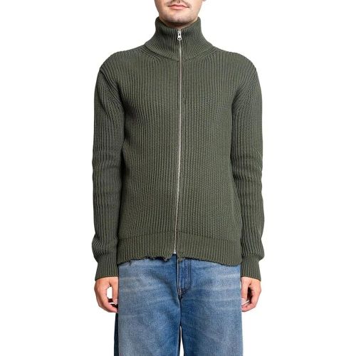 RIBBED ZIP CARDIGAN KHAKI - Größe M - MM6 Maison Margiela - Modalova